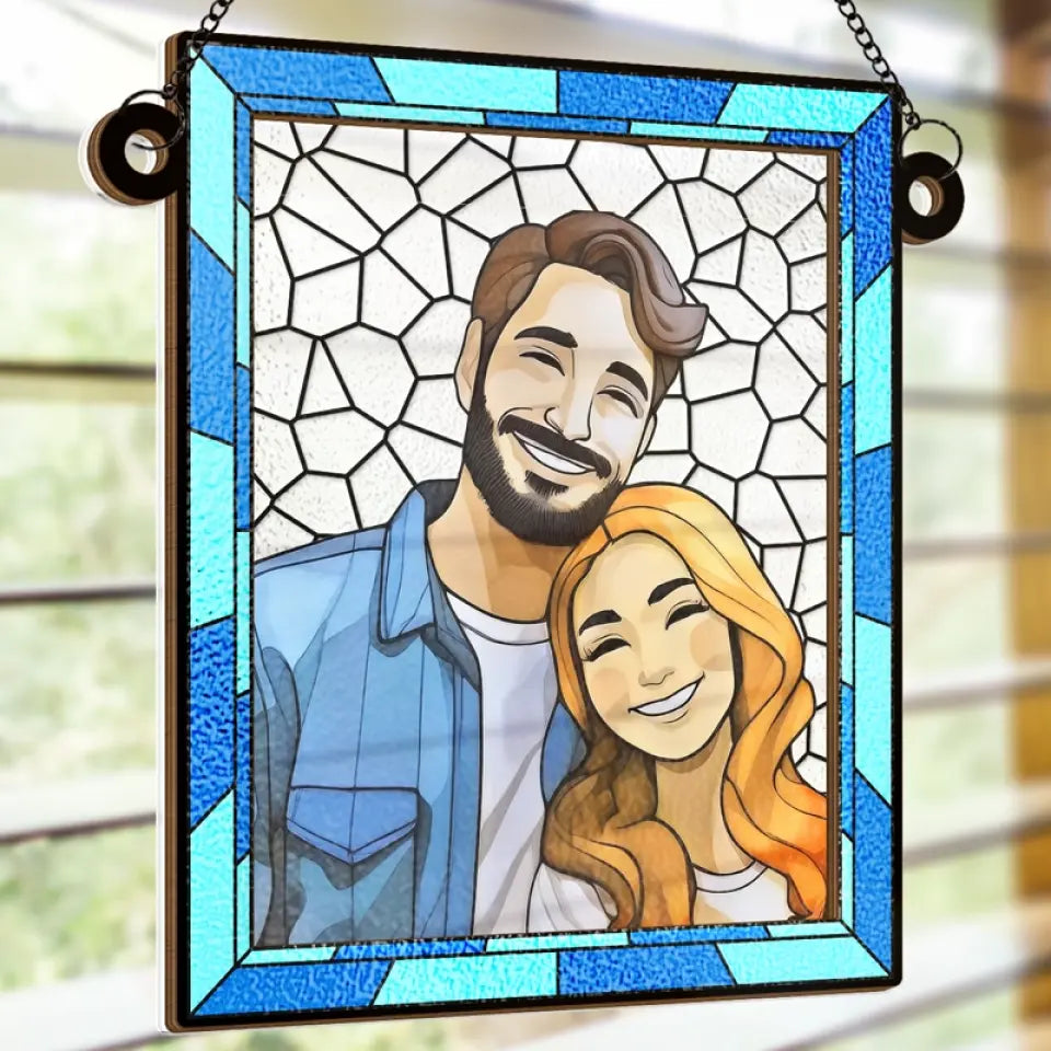 Foto personalizada Donde hay amor, hay vida - Atrapasol personalizado para colgar en la ventana - Regalo para marido y mujer, aniversario