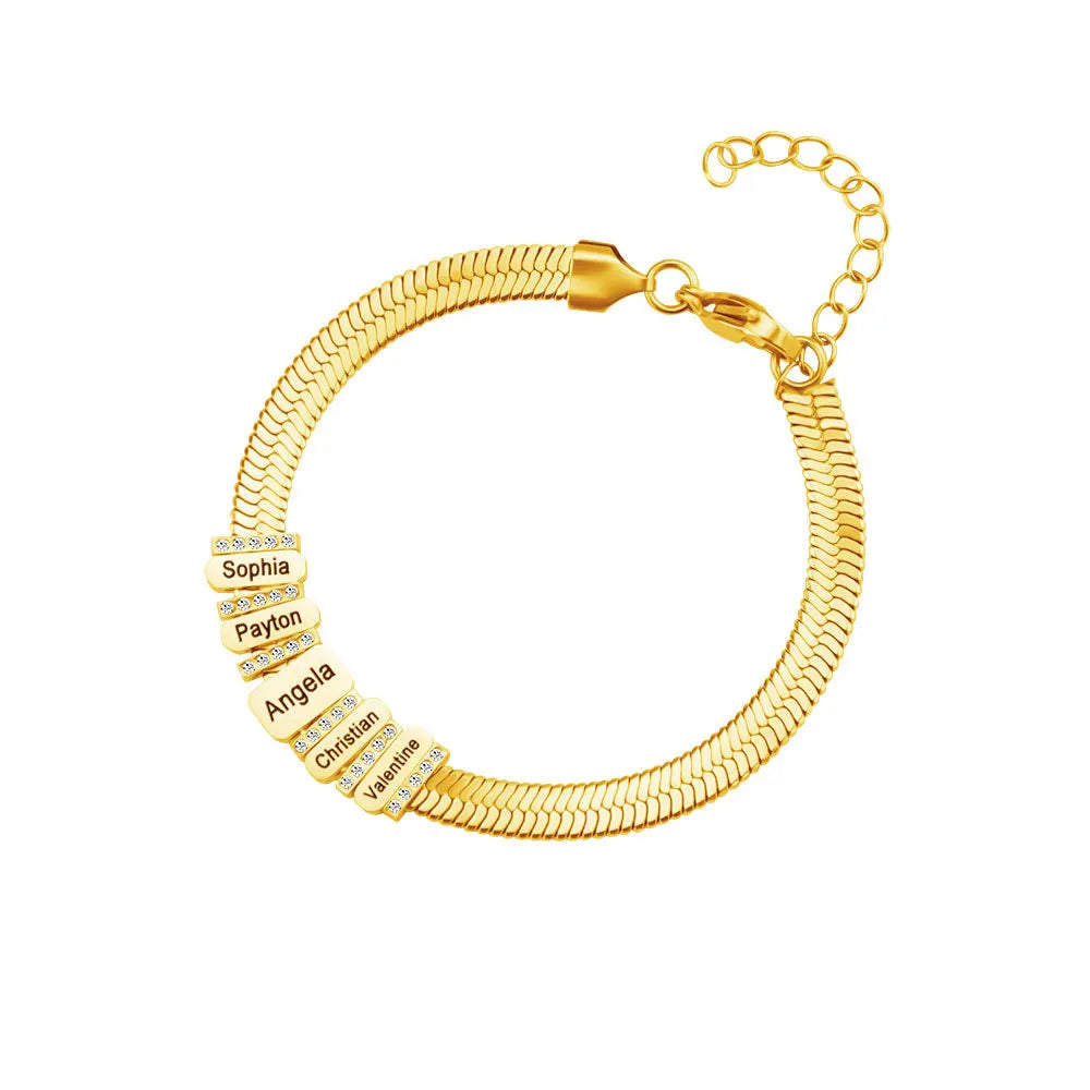 Pulsera "Fuente de Amor" – La Fuerza de la Familia en tu Muñeca (Hasta 8 Nombres)