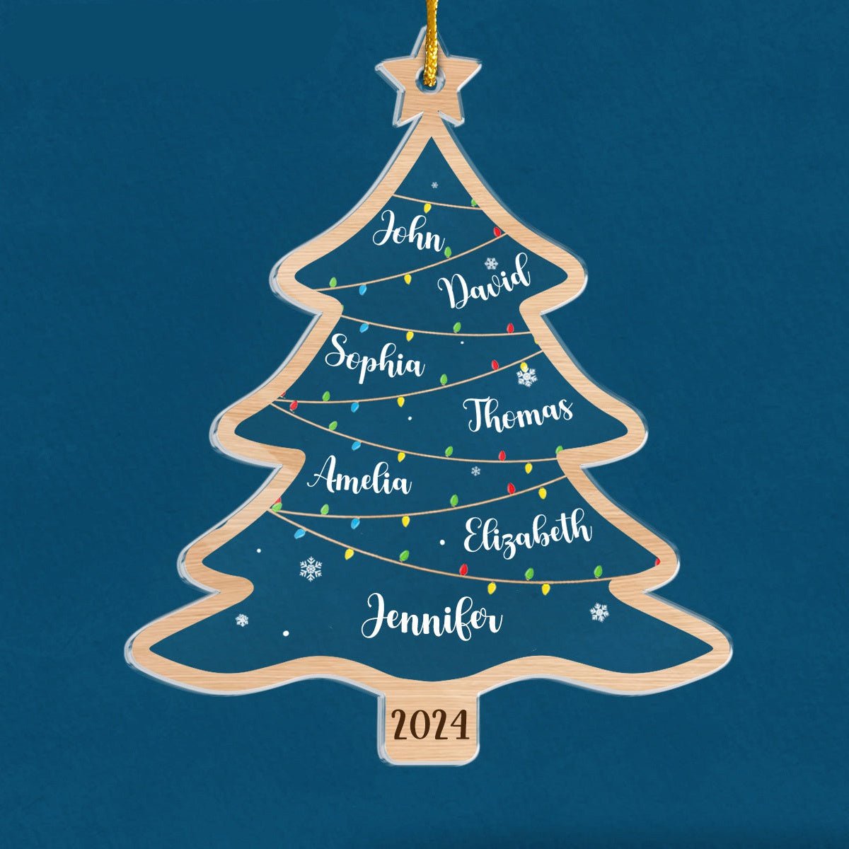 Adorno de Árbol de Navidad Personalizado con Nombres - Navidad Mágica