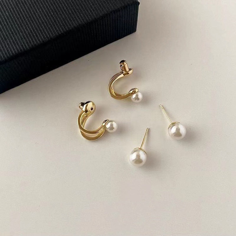 Pendientes 2 Perlas - Alta Calidad