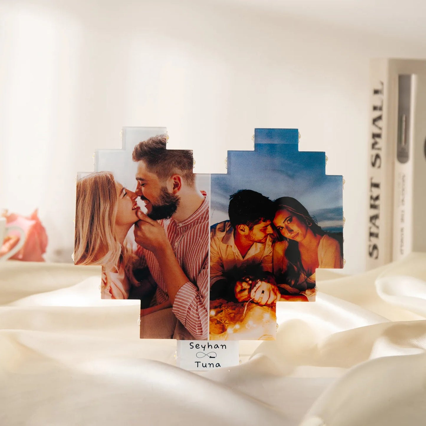 Cuadro de Corazón con Fotos y Nombres Personalizados - Mi Cuadros