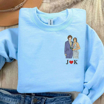 T-shirt Personnalisé avec Dessin à partir de votre Photo de Couple