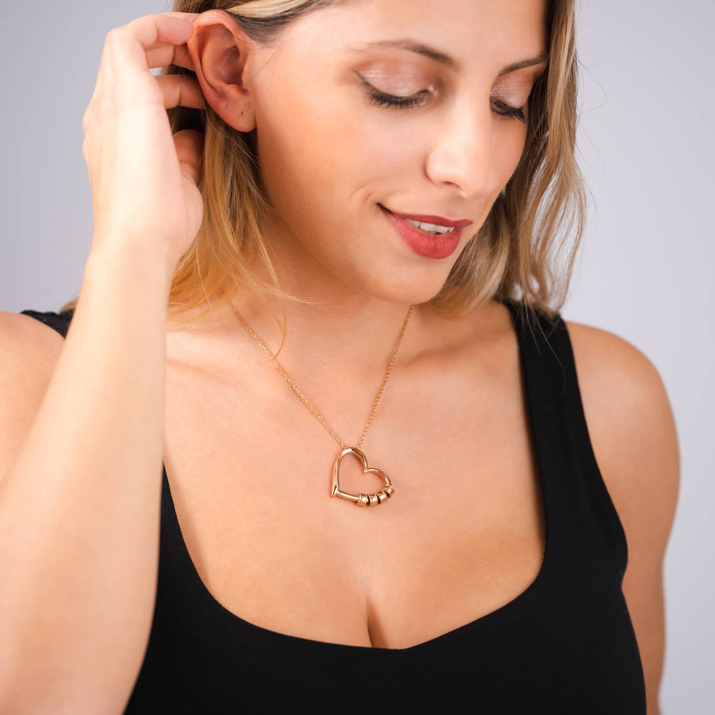 Collier « Amour infini » – Famille unie par le cœur (Personnalisable)