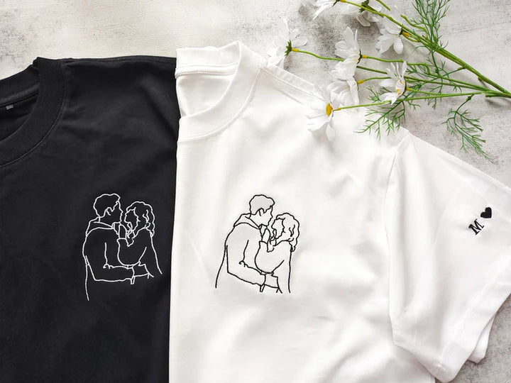 Camiseta personalizada con el diseño de la foto de la pareja