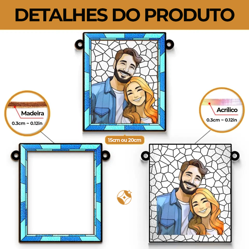 Attrape-soleil Personnalisé « Là où il y a de l'amour, il y a de la vie » - Décoration de Fenêtre Personnalisée - Cadeau d'Anniversaire pour Couple