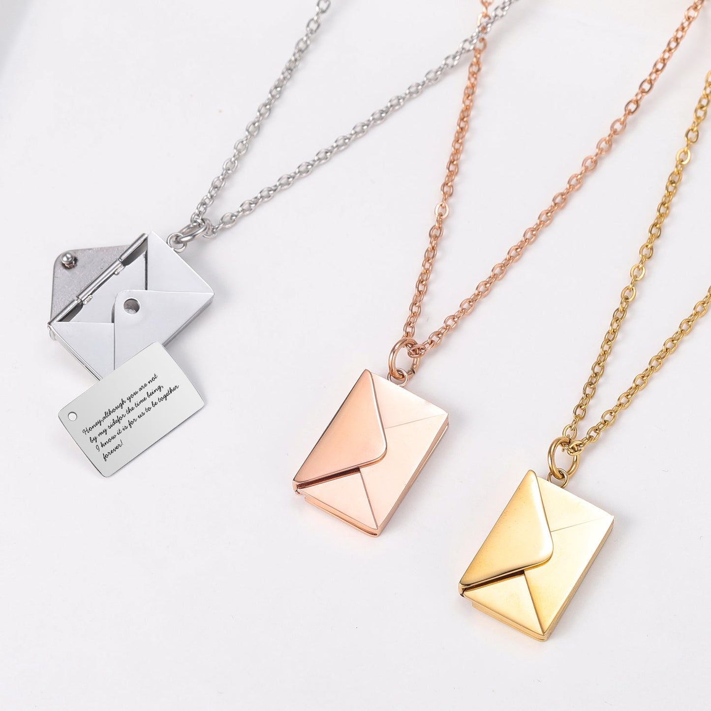 Collier avec Pendentif Enveloppe Personnalisé - Preuve d'Amour