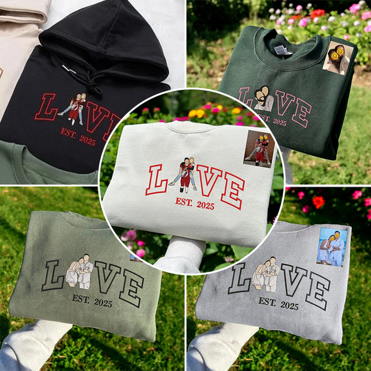 Sweat « Love » Personnalisé avec Photo | L'Amour en Traits Uniques