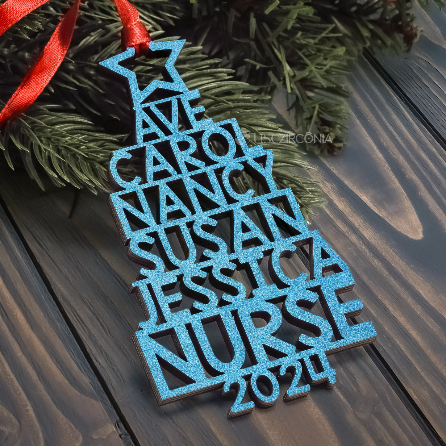 Árbol de Navidad Familiar - Adorno Familiar Personalizado - Forma Personalizada de Madera - Regalo de Navidad
