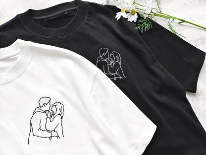 Camiseta personalizada con el diseño de la foto de la pareja