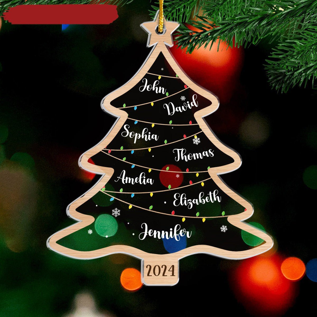 Adorno de Árbol de Navidad Personalizado con Nombres - Navidad Mágica
