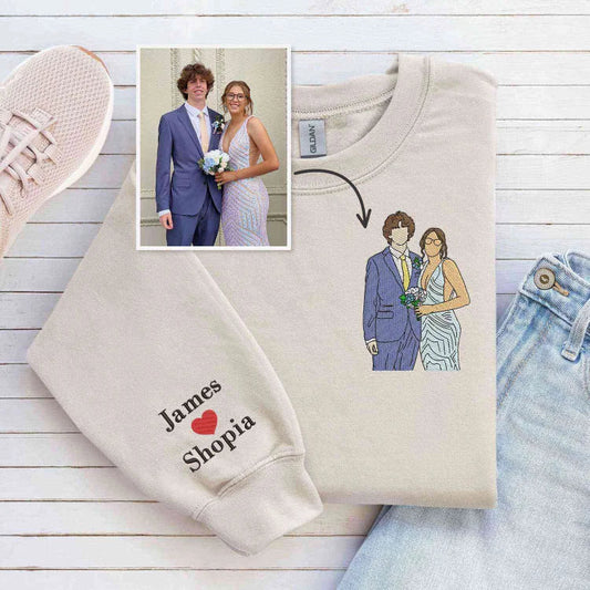 T-shirt Personnalisé avec Dessin à partir de votre Photo de Couple