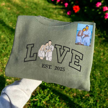 Sweat-shirt « Love » Personnalisé avec Photo | L'Amour en Traits Uniques
