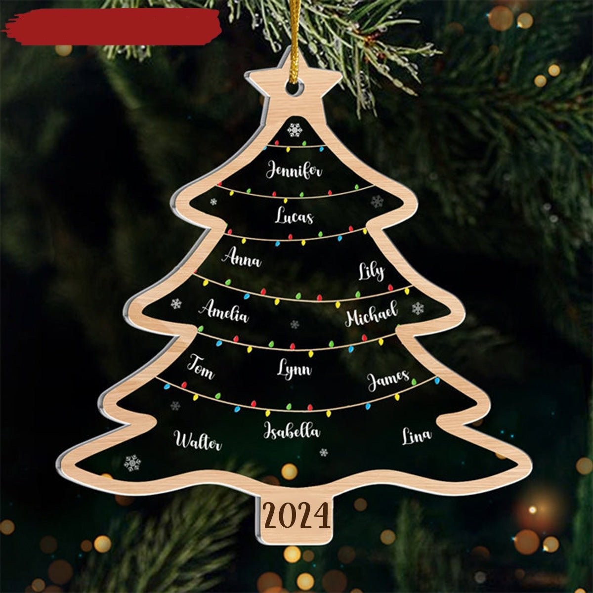 Adorno de Árbol de Navidad Personalizado con Nombres - Navidad Mágica