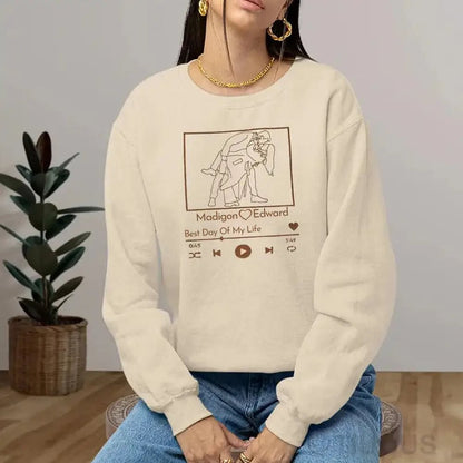 T-shirt Personnalisé avec votre Photo et Musique Préférée | Transformez Votre Photo en Amour Brodé