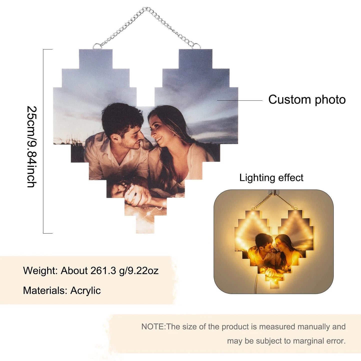 Cadre Cœur avec Photos et Prénoms Personnalisés
