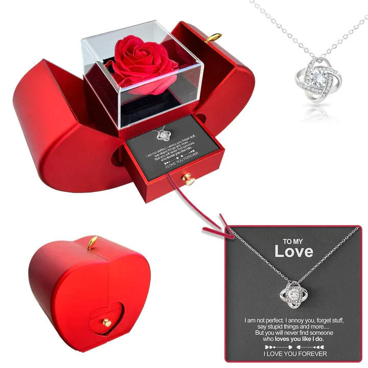 COLLAR DE PLATA 925 CON ROSA Y CARTA - PARA MI AMOR 💝
