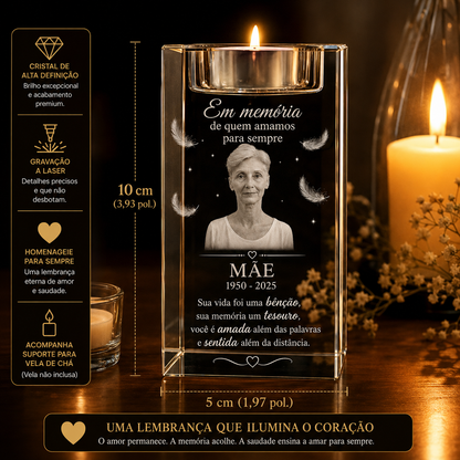 Candelabro de Cristal Rectangular – Edición Memoria Afectiva - Una luz que no se Apaga.