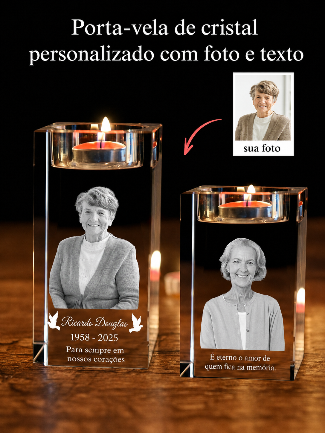 Candelabro de Cristal Rectangular – Edición Memoria Afectiva - Una luz que no se Apaga.