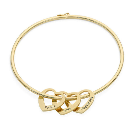 Bracelet Cœur avec 3 ou 4 Prénoms Personnalisés