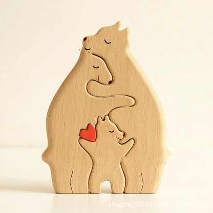 Sculpture « Famille d'ours » – L'étreinte qui nous unit (Bois sur mesure 🐻)