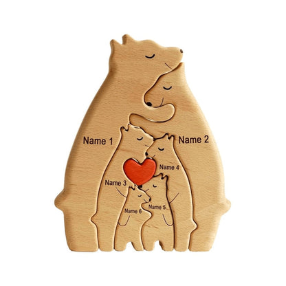 Escultura "Família Urso" – O Abraço que Nos Une (Madeira Personalizada 🐻)