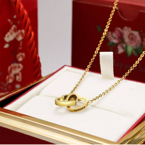 BOÎTE ROSE ÉTERNELLE - AVEC COLLIER PERSONNALISÉ