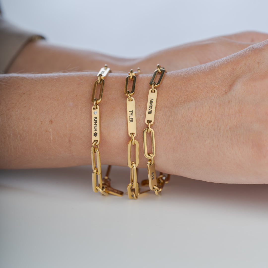 Bracelet « Cercle d'amour » – La famille unie dans chaque maillon (Personnalisable)