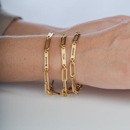 Bracelet « Cercle d'amour » – La famille unie dans chaque maillon (Personnalisable)