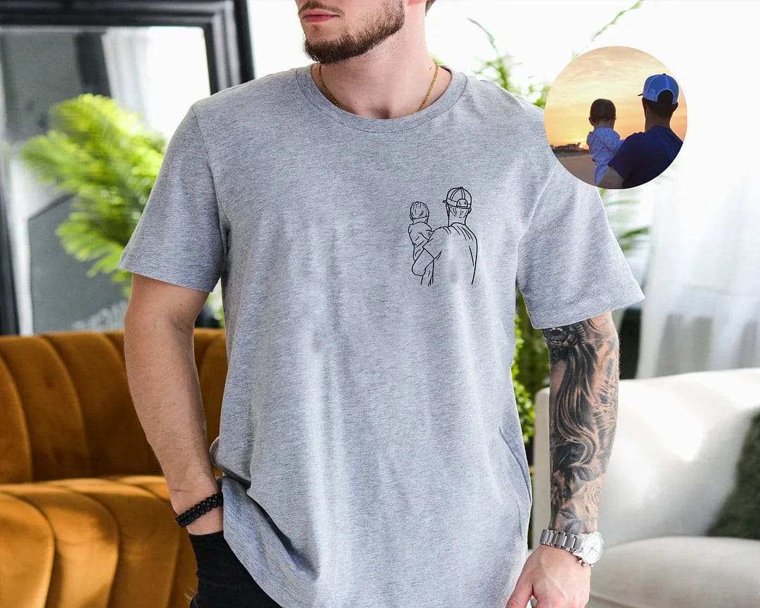 T-shirt Personnalisé avec Photos - Cadeau spécial pour la Fête des Pères