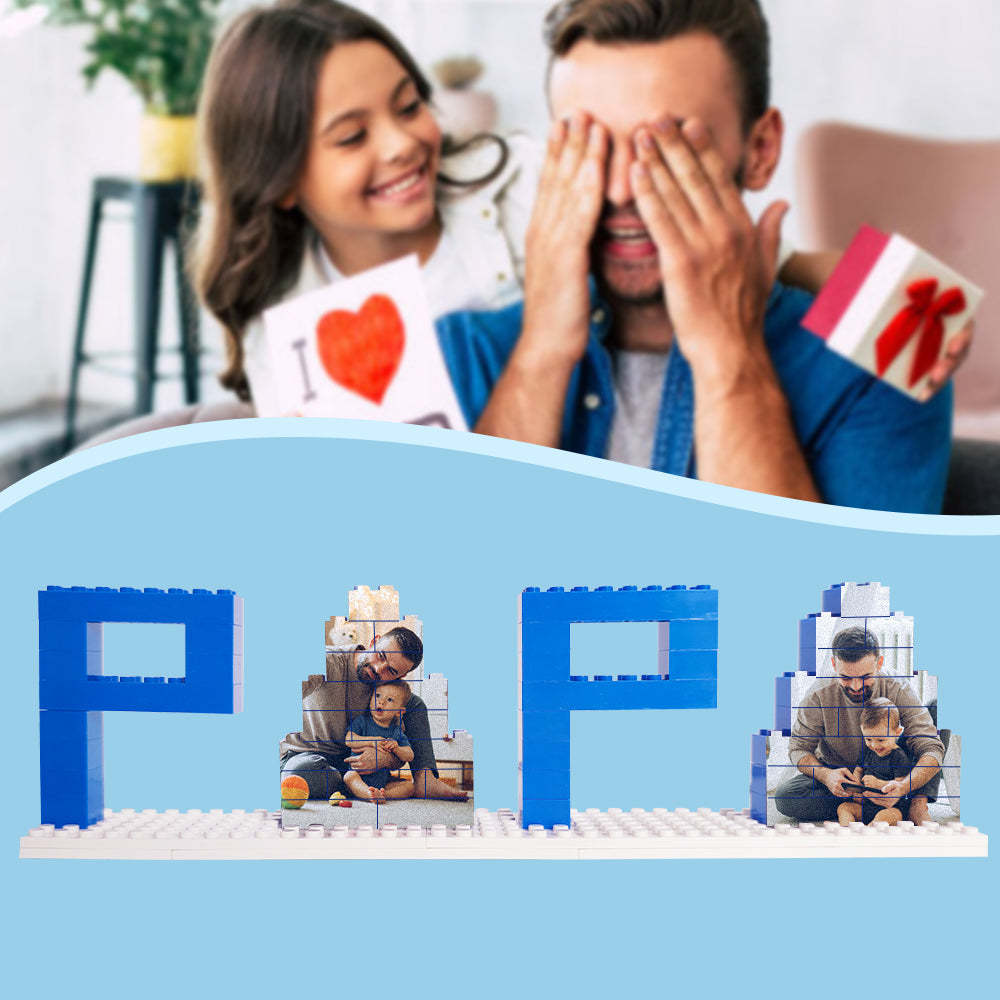 Puzzle de Briques Personnalisé avec Photo - Cadeau pour Papa