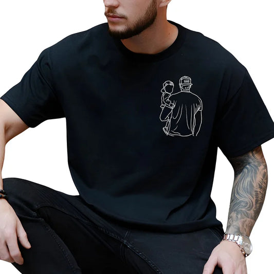 T-shirt Personnalisé avec Photos - Cadeau spécial pour la Fête des Pères