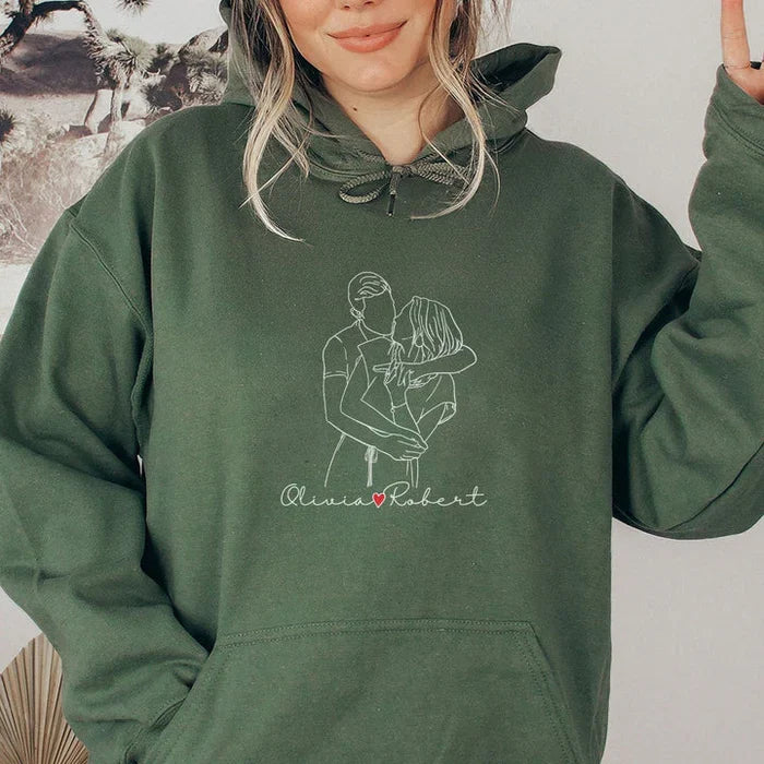 Camiseta personalizada con el diseño de la foto de la pareja