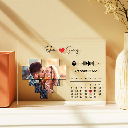 Plaque Spotify Personnalisée - Code Spotify, Photo et Musique - Cadeau pour Couples