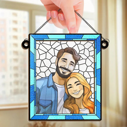 Attrape-soleil Personnalisé « Là où il y a de l'amour, il y a de la vie » - Décoration de Fenêtre Personnalisée - Cadeau d'Anniversaire pour Couple