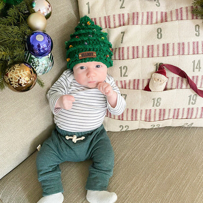 Gorro de ganchillo de árbol de Navidad personalizado con nombre - Una Navidad especial