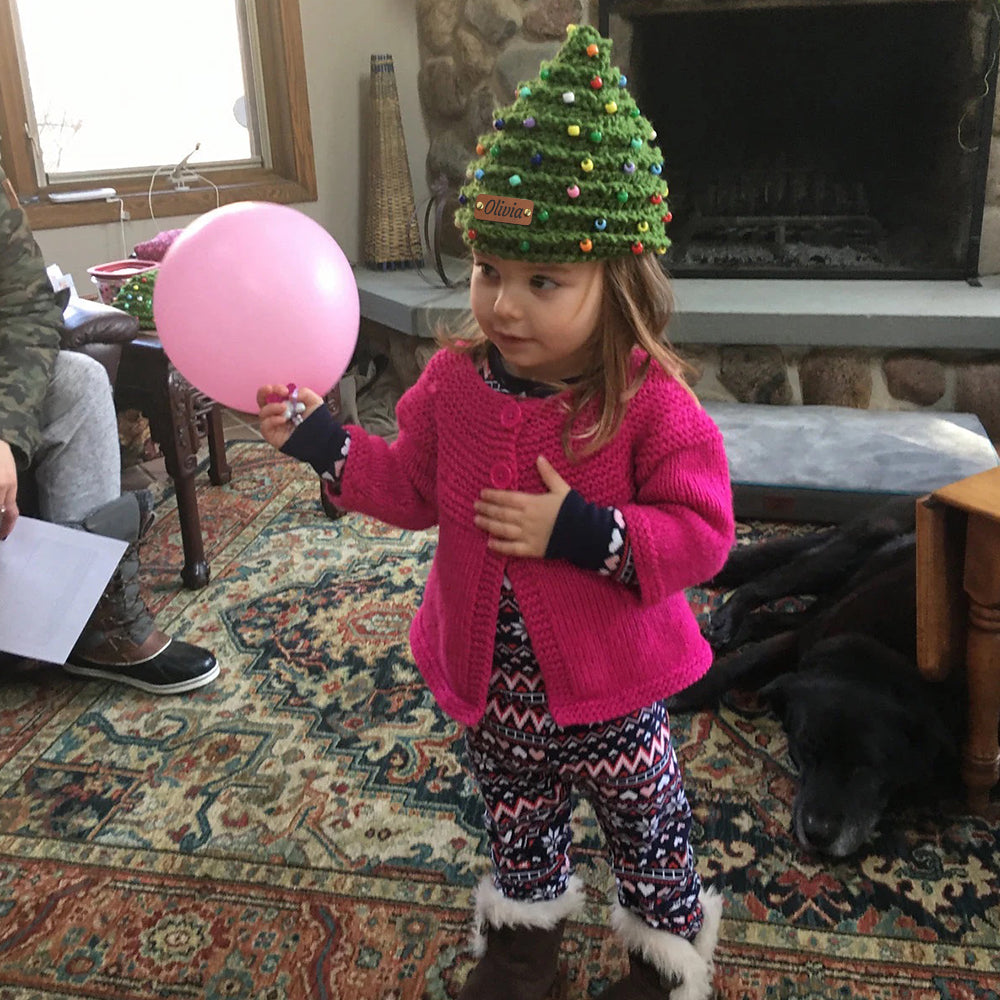 Gorro de ganchillo de árbol de Navidad personalizado con nombre - Una Navidad especial