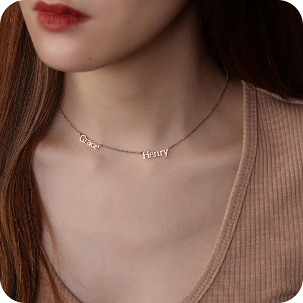 Collar Personalizado con Nombres | Amor Que Se Lleva en el Pecho
