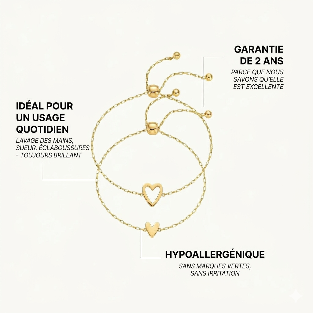 Bracelets Cœur Connecté – Mère & Fille | Offre Fête des Mères