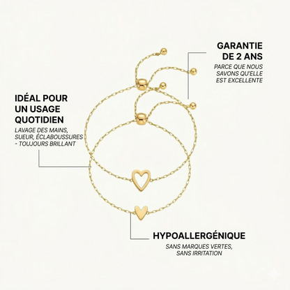 Bracelets Cœur Connecté – Mère & Fille | Offre Fête des Mères