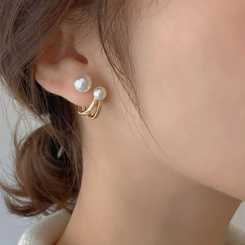 Pendientes 2 Perlas - Alta Calidad