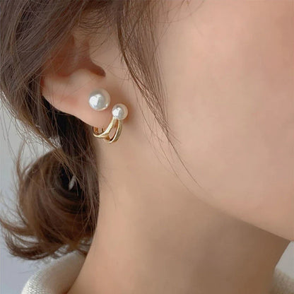 Pendientes 2 Perlas - Alta Calidad