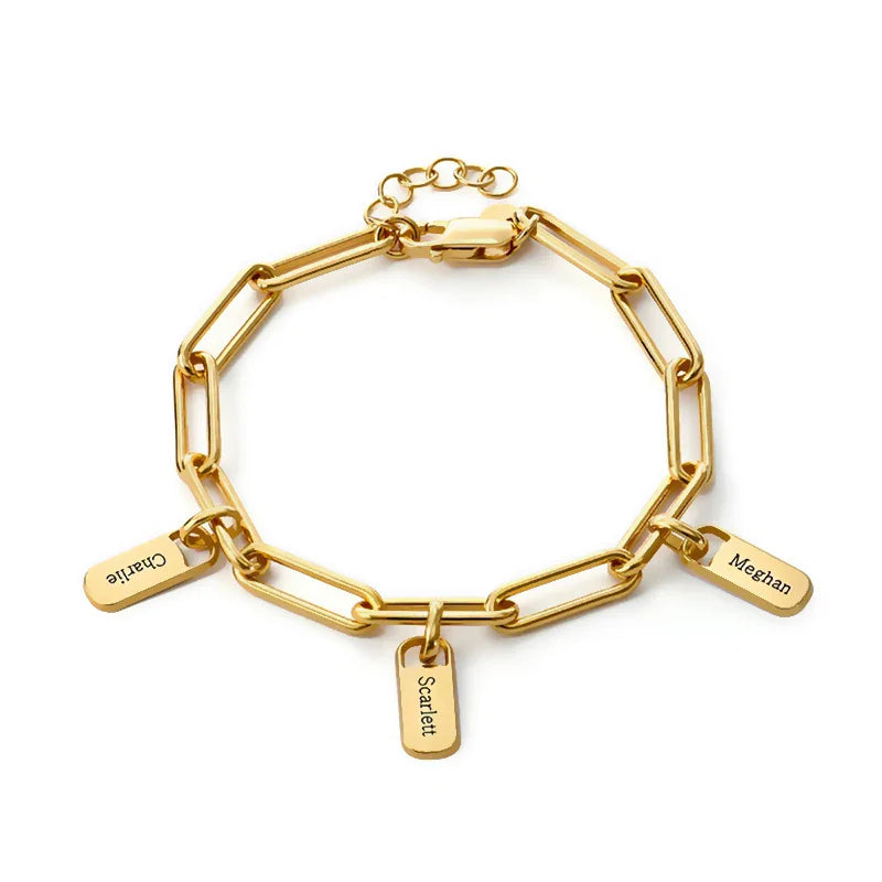 Bracelet « Maillons Éternels » – Votre Famille à Votre Poignet (Personnalisable)