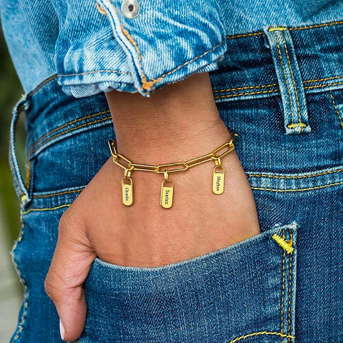 Bracelet « Maillons Éternels » – Votre Famille à Votre Poignet (Personnalisable)
