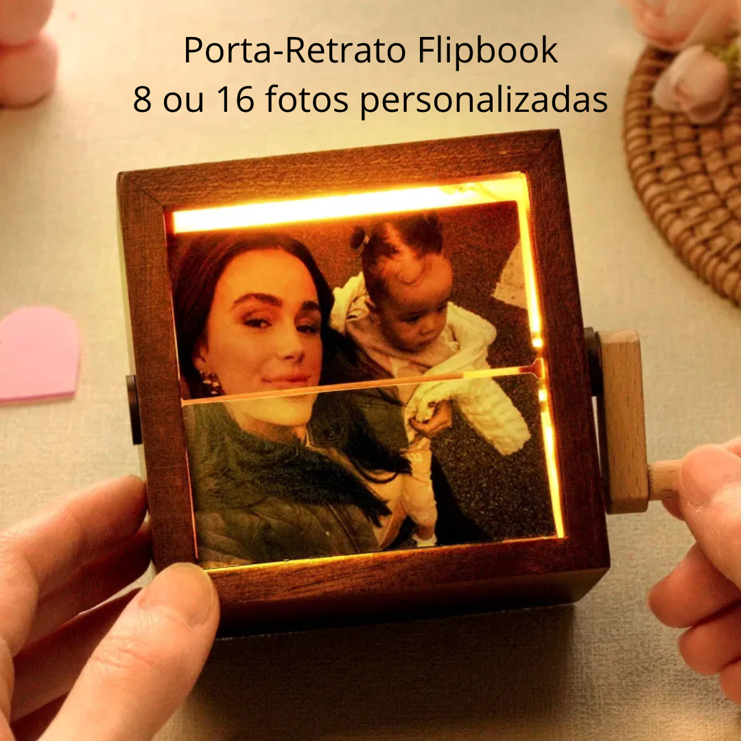 Marco de fotos Flipbook personalizado con luz