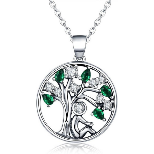 Collier Arbre de Vie « Racines de l'Amour » – Argent 925 (Avec certificat de plantation)
