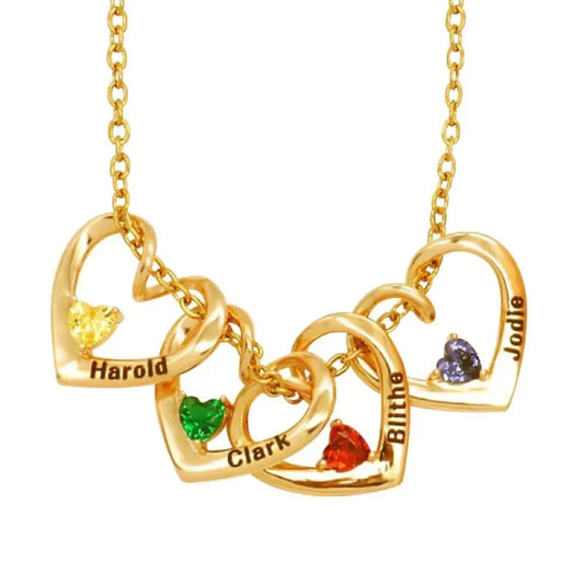 Collier « Cœur de Mère » – Chaque enfant est un joyau précieux (avec pierre de naissance)