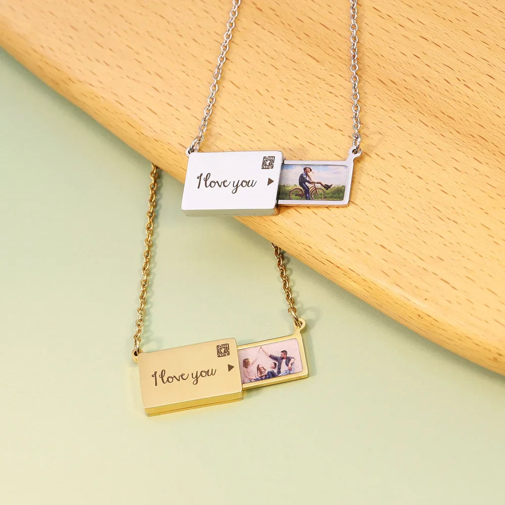 Collier enveloppe « Lettre d'amour » – Un souvenir éternel (Personnalisable)
