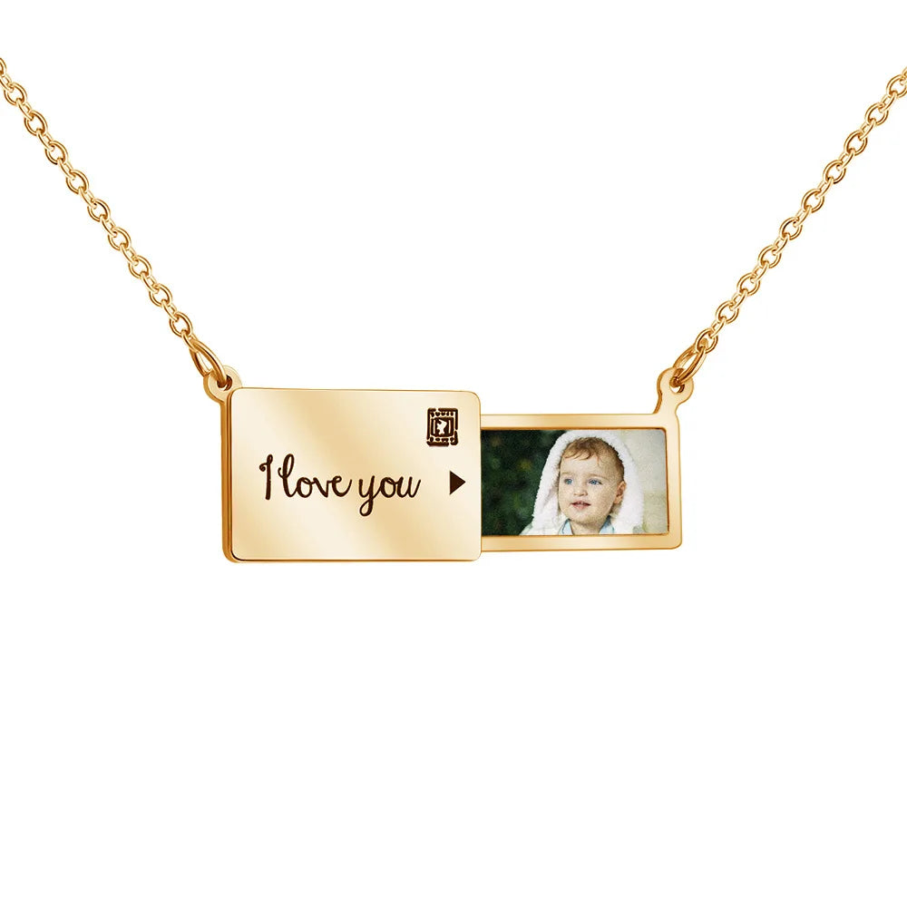 Collier enveloppe « Lettre d'amour » – Un souvenir éternel (Personnalisable)