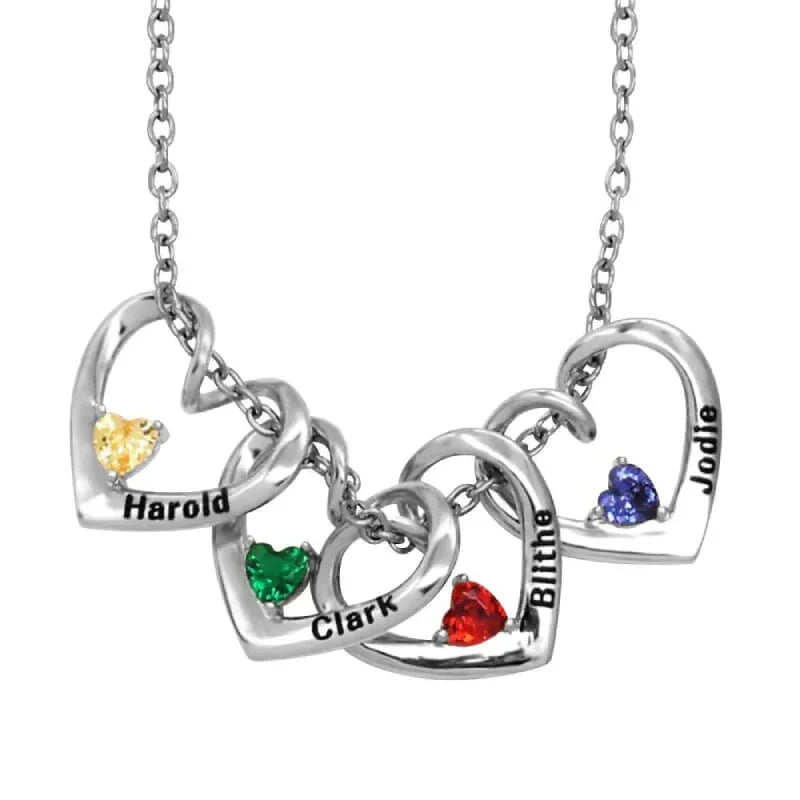 Collier « Cœur de Mère » – Chaque enfant est un joyau précieux (avec pierre de naissance)