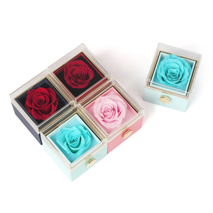 COFFRET ROSE ÉTERNELLE - AVEC COLLIER PERSONNALISÉ